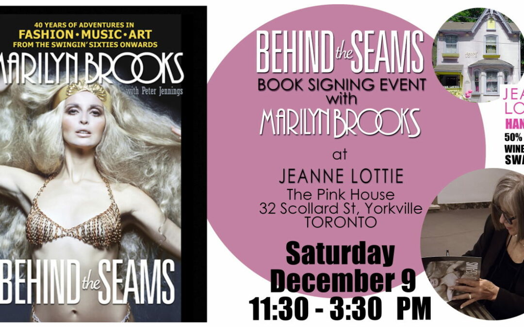 Behind the Seams book signing Dec 9 at Jeanne Lottie’s the Pink House in Yorkville