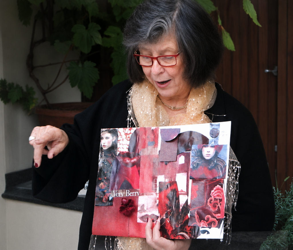 Marilyn Brooks, C.M., O.Ont. putting a colour story together for Marilyn Brooks, C.M., O.Ont. putting a colour story together for the next season.